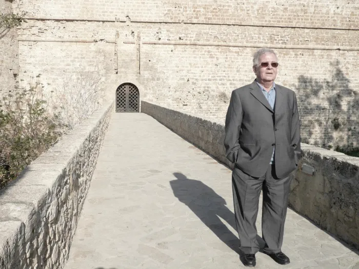 Mustafa standing outside Kyrenia castle