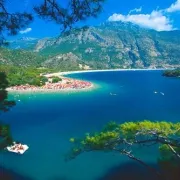 Aerial view of a tropical beach